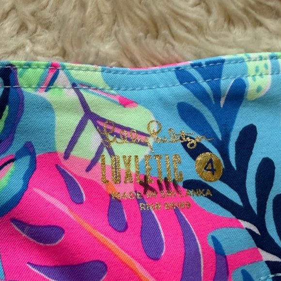 Lilly Pulitzer Luxletic Reid Porto Blue You've Been Spotted Ocean View Shorts - Picture 5 of 5